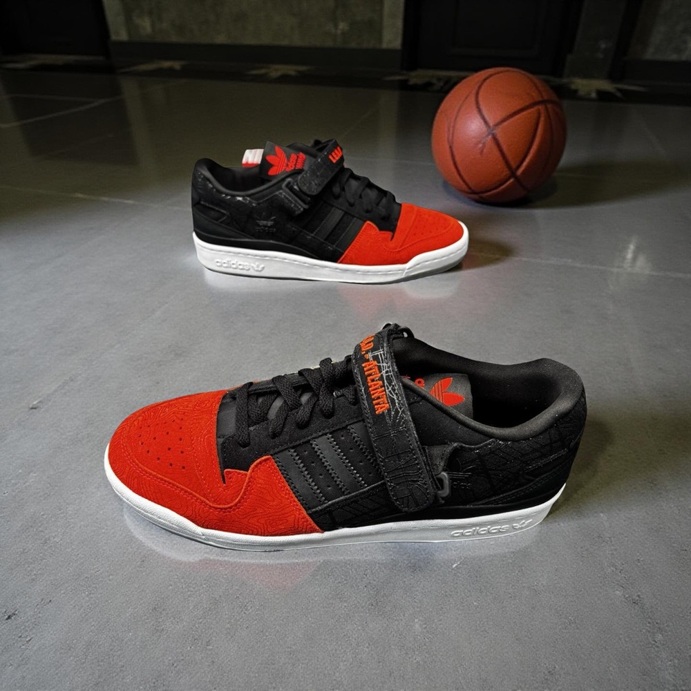 Adidas Forum Lo Mens 11 Black Red Sneakers Straps Extra Laces DS Streetwear